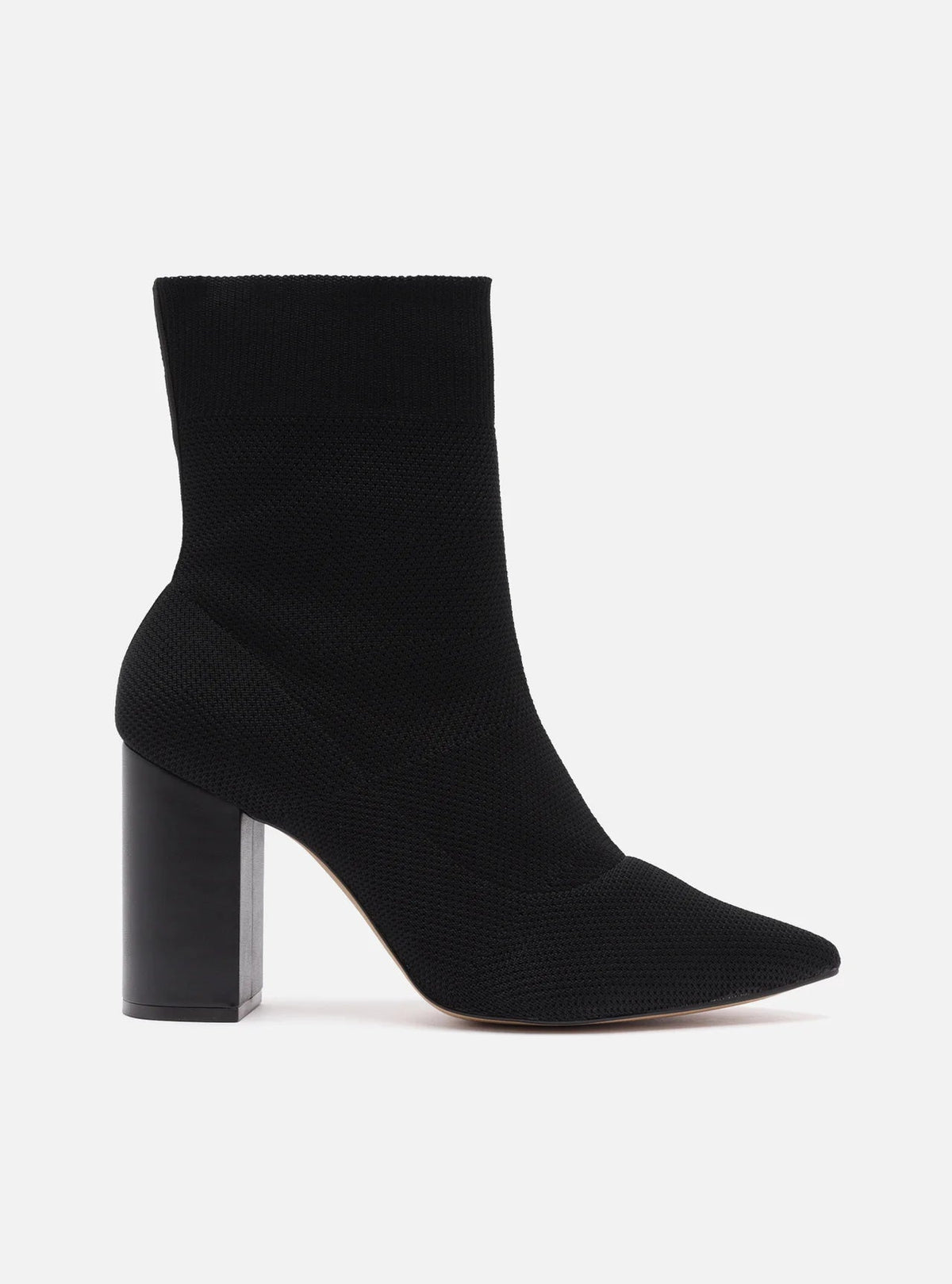 Skinny Boot Preta Knit Salto Bloco Helena